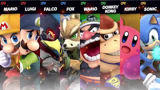 Super Smash Bros. Ultimate - Battle Princess Peachs Castle 4 Team Battle