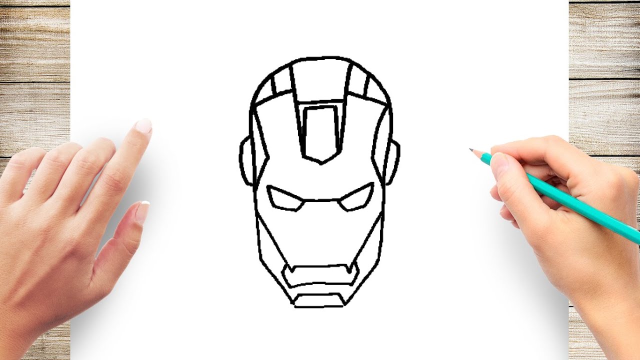 How to Draw Iron Man Head Step by Step - YouTube