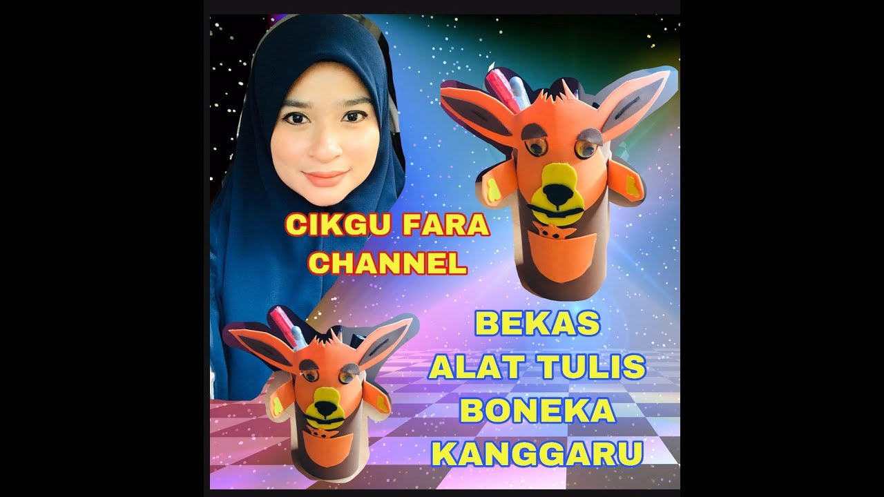 BEKAS ALAT TULIS BONEKA  KANGGARU EASY  DIY PUPPET PENCIL 