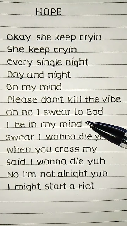 Hope ~ XXXTENTSCION (Lyrics)#song #lyrics #shorts