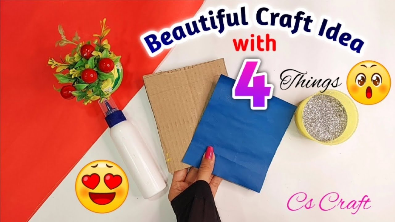 Beautiful Craft Idea with 4 things 🤩 | Easy and beautiful Craft idea | Cs Craft