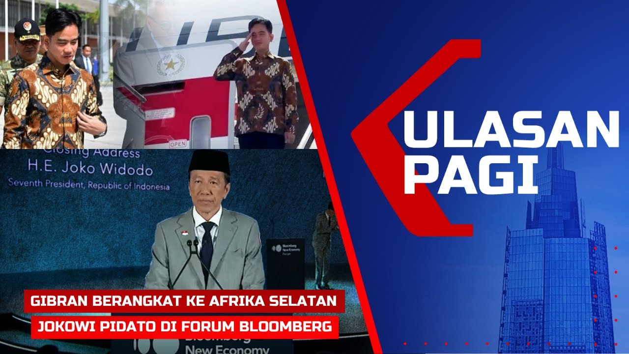 Live Ulasan Pagi - Wapres Gibran ke Afrika Selatan Hadiri KTT G20, Jokowi Pidato di Forum Bloomberg