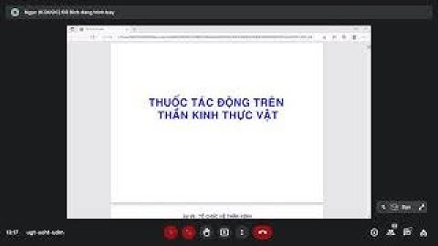 Hóa Dược 2 Thuốc tác động trên thần kinh thực vật phần 2