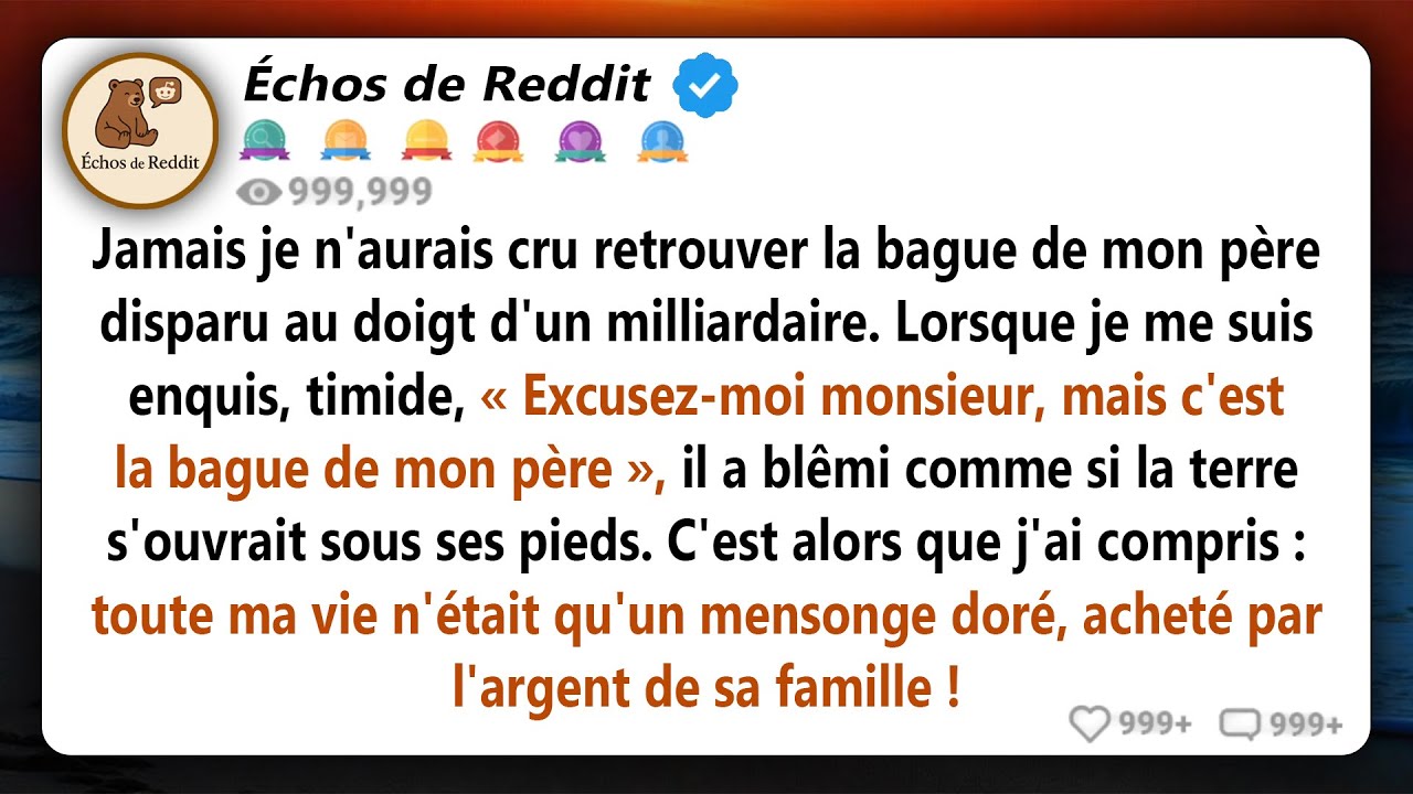 Je n'aurais jamais imaginé que la bague de mon père disparu se retrouverait au doigt d'un...