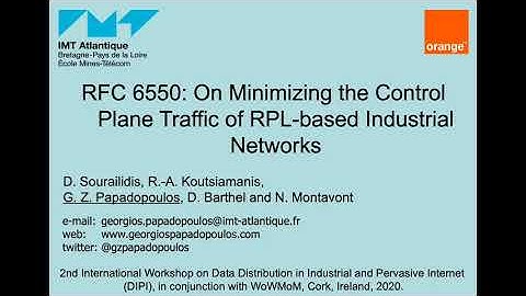 RFC 6550: On Minimizing the Control Plane Traffic of RPL-based Industrial Networks | RFC 6550 | RPL
