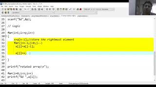 1D ARRAY C PROGRAM TO RIGHT  ROTATE ARRAY