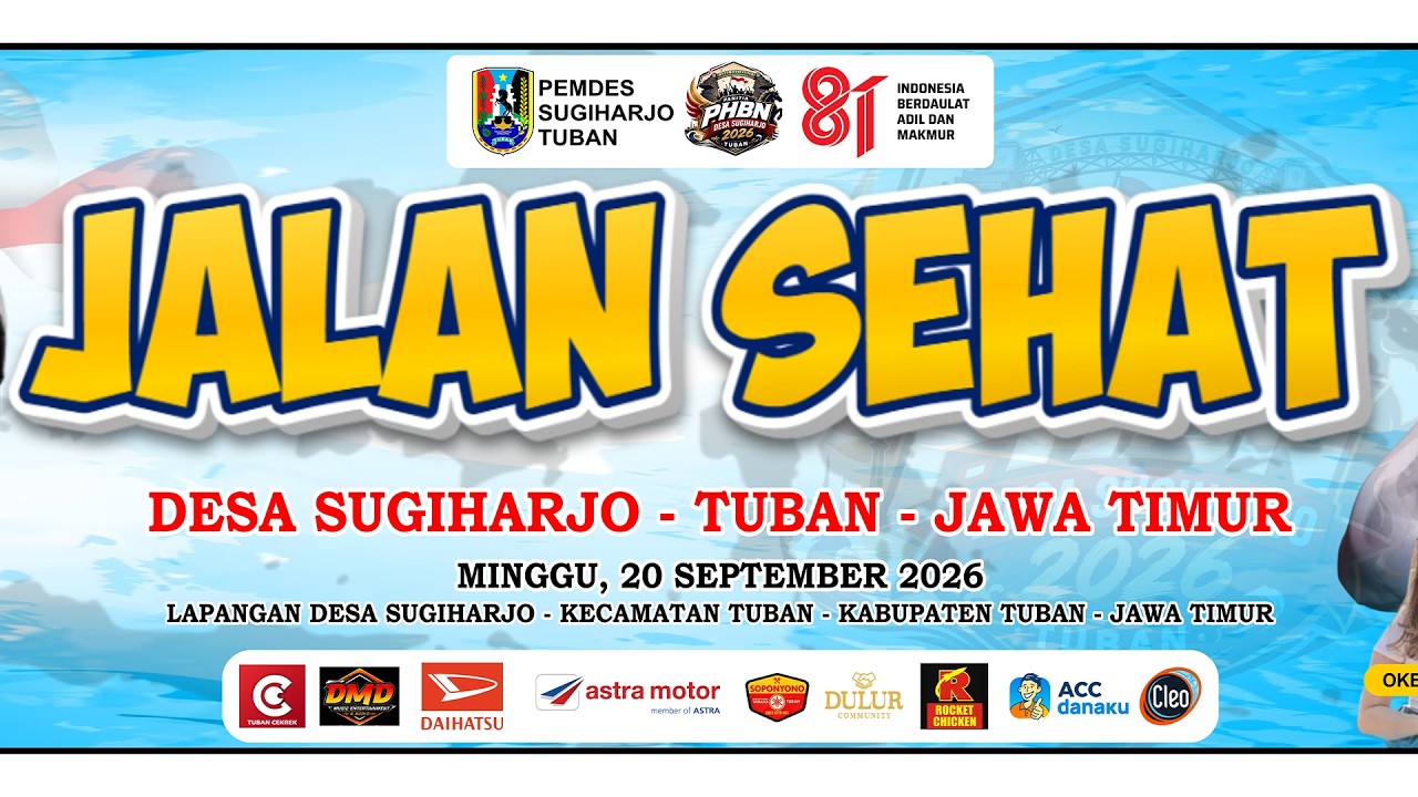 JALAN SEHAT DESA SUGIHARJO - TUBAN - JAWA TIMUR || MINGGU, 20 SEPTEMBER 2026