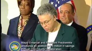 Preckwinkle and Emanuel  Announce a $9.5 Million in Savings Through City-County Collaboration