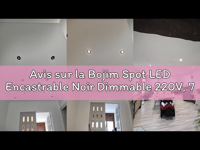 Lot De 10 Spots LED Encastrables Bojim Noir Dimmable 7W IP44 - 3 Températures, Trou 68-80mm, Blanc Chaud/Neutre/Froid