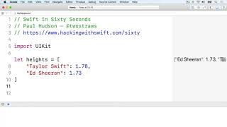 Dictionaries – Swift in Sixty Seconds