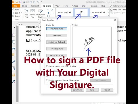 How to sign a pdf file with your digital signature. Foxit Reader and Adobe Reader.