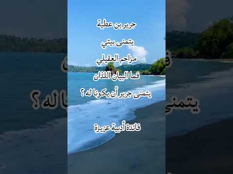 ما البيتان اللذان تمن ى جرير بن عطية أن يكونا له وأنه لم يقل شيئا من الشعر فائدة أدبي ة نادرة