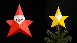How to Make a Star Shaped Santa Claus – Easy Christmas Origami