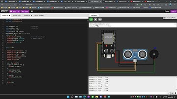 Wokwi超音波與蜂鳴器模擬倒車雷達