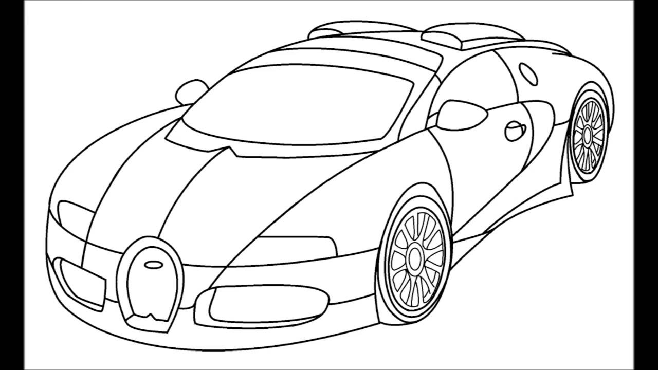 How to draw a Bugatti Veyron step by step for kids - YouTube