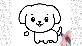 Cute Dog Drawing Easy Easy Animal Drawings Step By Step 