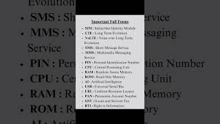 important full forms #english #viral #grammar #fypシ #shorts