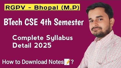 RGPV BTech CSE 4th Semester Syllabus Analysis 2025 | RGPV Bhopal
