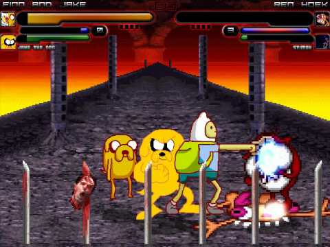 M.U.G.E.N Episode 1443 Finn (Me) and Jake The Dog vs ren hoek and stimpy
