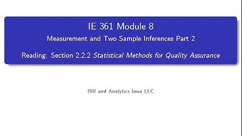 Statistical Process Improvement Module 8