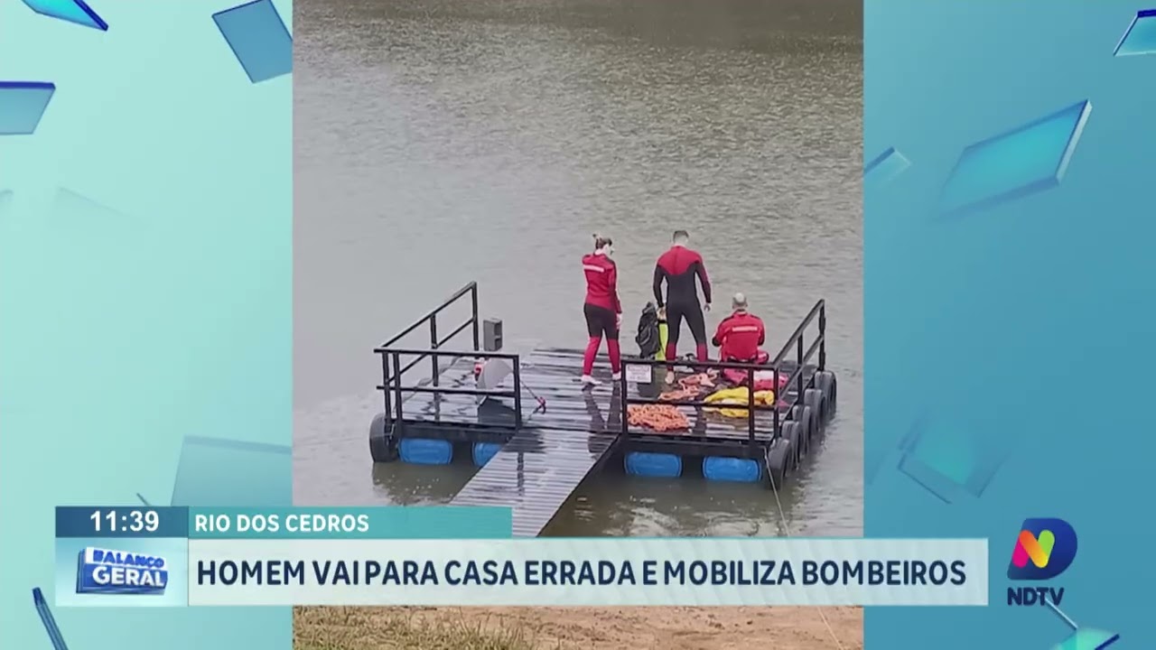 Rio dos Cedros: homem vai para a casa errada e mobiliza bombeiros