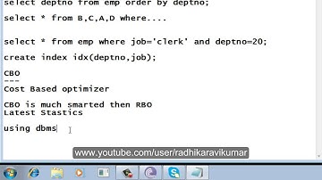 SQL: Optimizer- RBO/CBO (Part-2)
