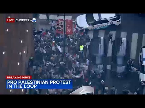 LIVE: Pro-Palestinian protesters block downtown streets