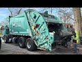 Homewood Disposal Autocar ACX McNeilus Rear Loader Garbage Truck on Alley Trash