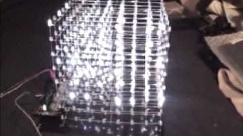 8X8X8 White LED cube on PC Boards Demo by SuperTech-IT