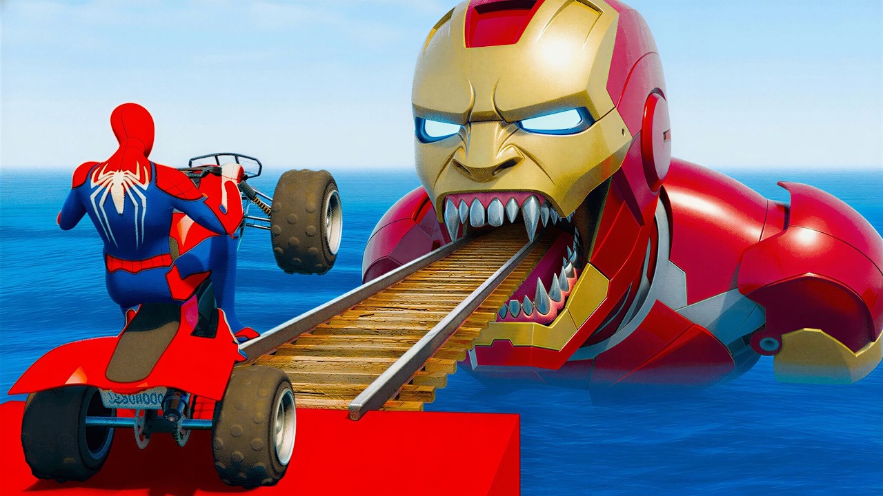 الرجل العنكبوت انقاذ باتمان Spider-Man Rescue batman vs iron man vs venom funny Game GTA 5 superhero