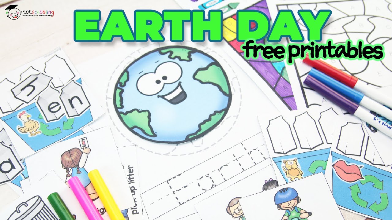 Earth Day Free Printables By Totschooling - YouTube