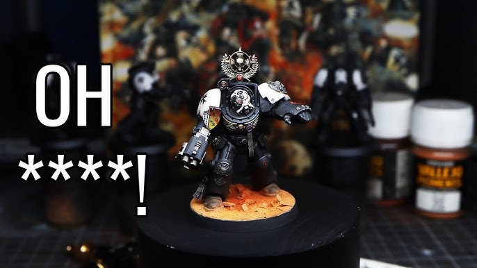 Musou Black paint test for Black Templars Chaplains (so they are