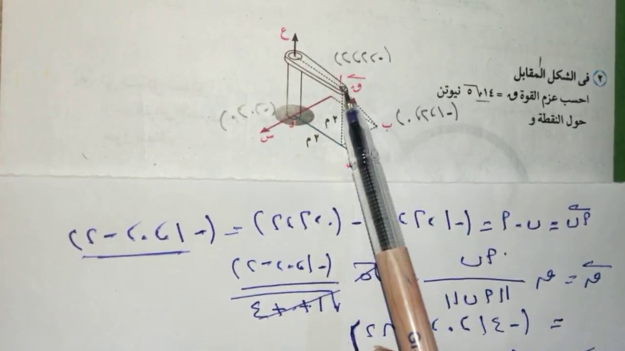 (3ث) استاتيكا حل تمارين عامة على الوحدة الثانيه