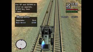 Quarry 6 in 58 seconds (IGT)
Exploits used: Reduced train friction from Snail Trail, Transfender menu for nitros and dance menu for the teleport.
The first time you are doing Quarry 6 you are given 3 minutes to complete it. If you remove all barrels before that, the train will appear sooner, but if you dont, 3 minutes is exactly the time that the train takes to reach the northernmost barrel. Then after that it still takes some time for the mission to be complete (but in the game stats it registered as the time to complete the mission the time it took you to remove the barrels).
If you dont use the Dozer given by the mission to remove the barrels, then the train only appears when the time runs out (so under normal circumstances this wouldnt be viable as a speedrun strategy). The reason I was able to make the train appear in only 58 seconds is because I did 4 Quarry 3 instances and completed them in 58 seconds (this makes the game register Quarry 3, Quarry 4, Quarry 5 and Quarry 6 as completed in 58, giving you 57 seconds in the timer for Quarry 6, as 0 itself also counts as a second). So if I quadrupled Quarry 3 in even less time, I could try to complete Quarry 6 in a lower time, but I would have a harder time doing so as the train would reach sooner the northernmost barrel.
The execution on this attempt was a bit poor, barely enough to pass the mission with the time I had available. Despite that, even if the execution was better the time still wouldnt have improved, as the train would still at the same time it did on this attempt. The only way to improve the time is by Quadrupling Quarry 3 in less than 58 seconds and manage to pass Quarry 6 with whatever time available you inherited from Quarry 3. Quarry 6 in 58 seconds (IGT)