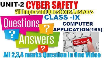Class 9 Computer Chapter Cyber Safety Question Answer | Computer Application 165 |
