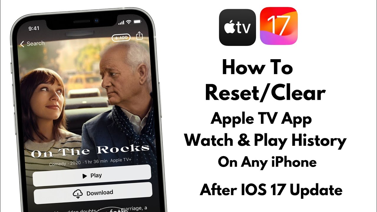 How do I reset my Apple TV app on my iPhone?