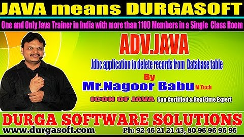 Adv Java || Jdbc application to delete records from  Database table by NagoorBabu
