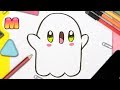 Como dibujar fantasma kawaii facil de aprender  dibujos kawaii faciles para dibujar halloween