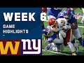 Washington Football Team vs. Giants Week 6 Highlights | NFL 2020