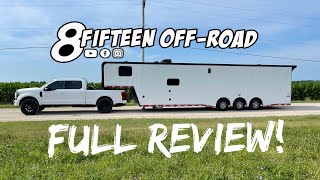 Full review. 40’ gooseneck toy hauler travel trailer. Big garage.