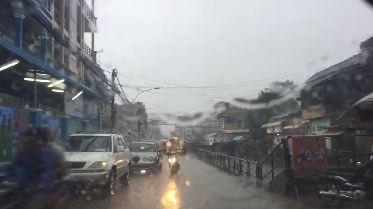 Phnom Penh in rainy season, Cambodia(country) - YouTube