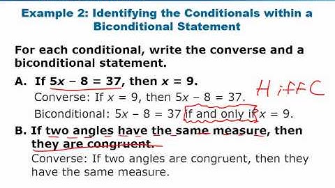 Geometry Video Lesson: Biconditional Statements
