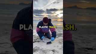 Plastic pellet cleanup in Northern Spain #shorts #plasticpellets #beachcleanup #galiciamola