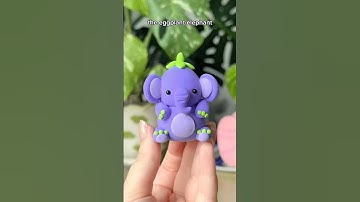 Making an EGGPLANT ELEPHANT 🐘 #clay #elephant #diy #mini #clayvideos #crafts #clayart #cute #kawaii