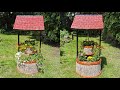 Cement craft idea!!! How to make garden plant pot in the style of a wishing well using cement.