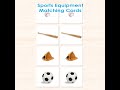 Matching Cards for Sports Equipment  #earlylearning #montessori #matching #sports