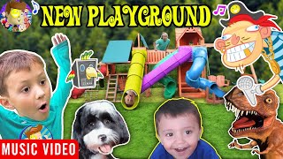 New Playground ? Raptain Hook (Giant Playground Surprise from DINOSAUR 5 Slides Music Video)