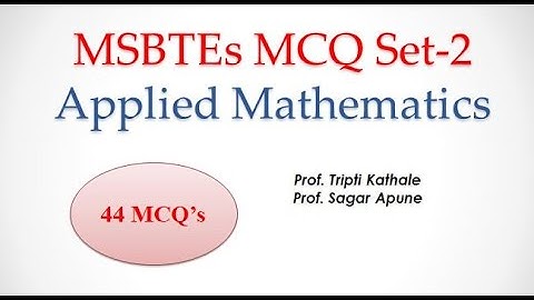 Applied Mathematics MCQ Set-2 | AMI-22224 MCQ Set - 2 | MSBTE