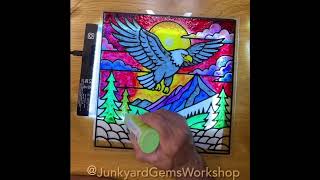 Sports Performance Eagle in the Light — Stained Glass Style Frame