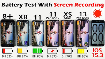 8 Plus vs XR vs 11 vs 11 Pro Max vs XS Max vs 13 Pro Max Battery Test With PUBG Screen Recording